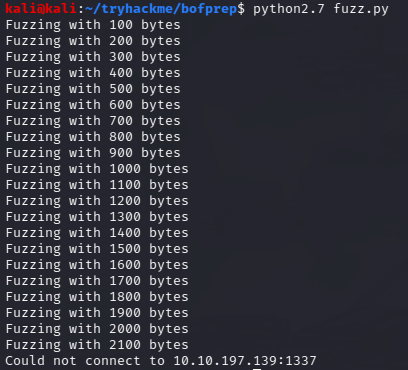 Fuzzing the length of the buffer.