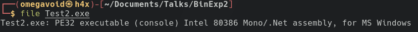 file command showing us it's a .Net binary